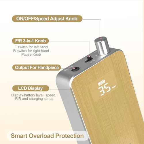 Professional Portable Nail Drill, 2-in-1 AZ GOGO 35000RPM Rechargeable Cordless Electric Nail Drills for Acrylic Gel Nails - 60W Coreless Motor Quieter, High Efficiency Pro E-File for Salon & Home