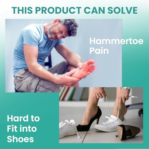 Hammertoe Corrector - 6 Pack Gel Toe Splints for Curved Toes
