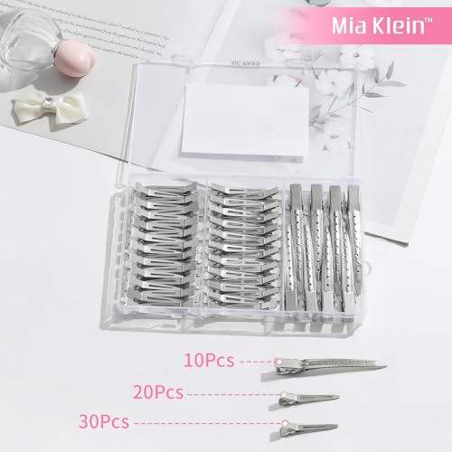 Metal Hair Clips For Women Styling 60-Piece Set | Silver Duckbill Clips with Storage Box | 3 Sizes (3.5"/1.81"/1.77") for Hair Styling, Roller Setting, Salon Use & DIY Crafts