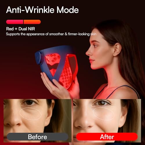 INIA GLOW 4D Red Light Therapy Mask - 320 LEDs, Dual NIR, Cooling