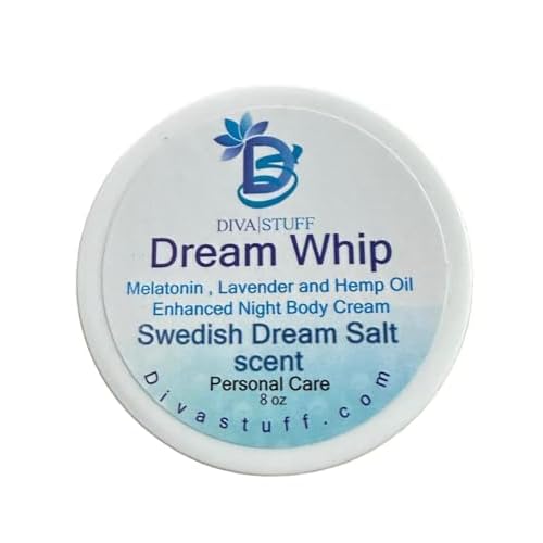 Diva Stuff Dream Whip Swedish Dream Salt Scent, Magnesium Enhanced Night Body Cream for Relaxation and Bedtime Routine, Swedish Dream Salt Scent Is Peaceful and Clean ? 8 oz (Made in the USA