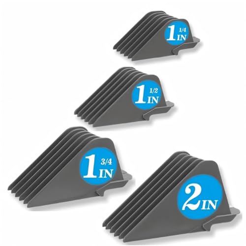 Professional Hair Clipper Combs Guides Set - 1.25'' to 2'' Size Range, Replacement Guards£¬COMPATIBLE WITH WAHL Most Clippers/TrimmersMost Clippers/Trimmers,Grey(4 Pieces)
