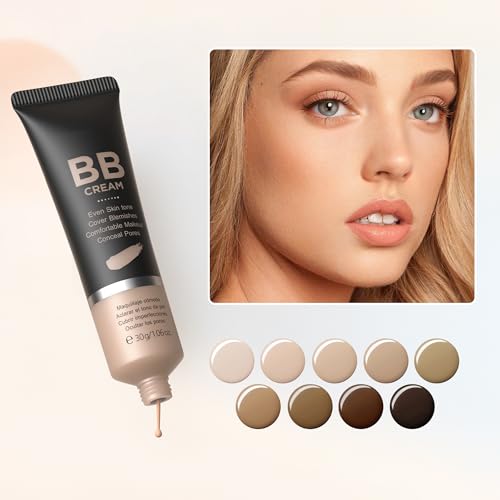 Hydrating BB Cream Foundation & Concealer for Women - Full Coverage, Oil Control, Natural Finish (Chocolate 420)