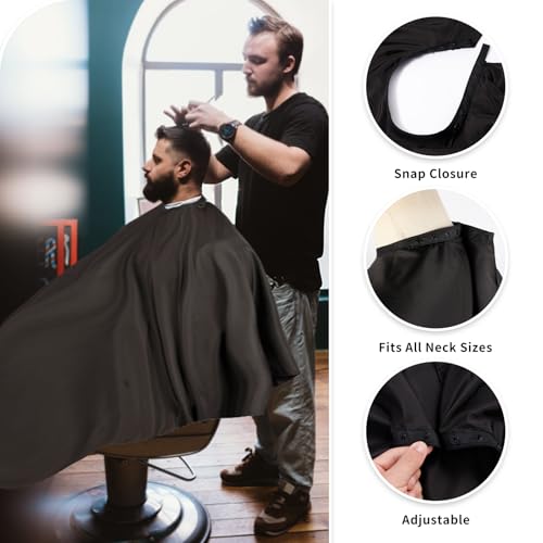 Professional Hair Cutting Cape 2 Pack with Adjustable Snap Closure - Salon Barber Cape
