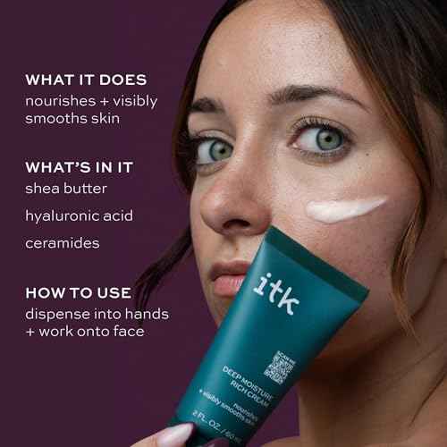 ITK Skincare Deep Moisture Anti Aging Face Cream With Hyaluronic Acid + Ceramides + Shea Butter For Nourishing Rich Hydration - Reduce Fine Lines + Wrinkles - Moisturize + Smooth Dry Skin