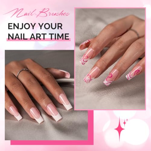 MelodySusie Dual-Ended French Tip Nail Brush & Dotting Pen Set