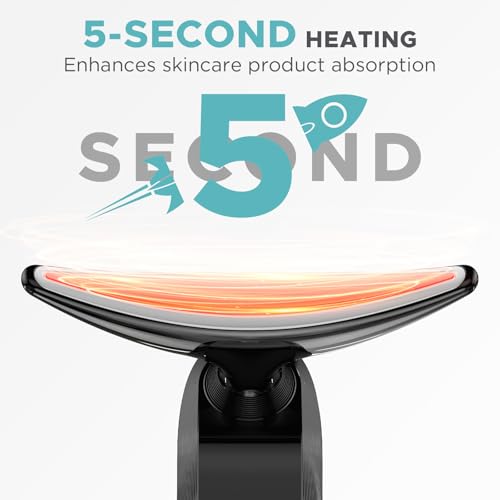 Facial Neck Massager with Heat & LED - 1000 Vibrations, 30-Day Battery