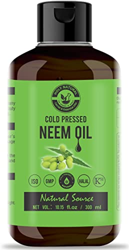 Neem Oil (10.15 fl oz) 100% Pure & Natural, Virgin Cold Pressed Neem oil, Good for dry skin to moisturize, Dandruff free hair