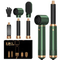 5-in-1 Hair Dryer Brush with Negative Ion & Auto Curler