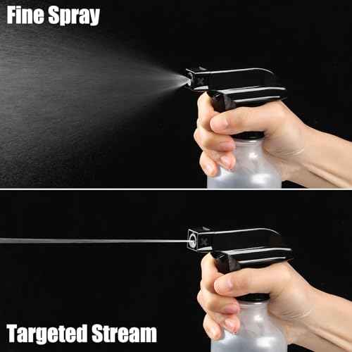 Small Water Spray Bottle for Hair, Frosted Clear Plastic Small Squirt Bottle with Adjustable Mist/Stream, Refillable Empty Mister Spray Bottles for Hair, Plant, Cleaning, Pet, 10.1 oz /300ML