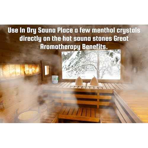 Menthol Crystals 4 oz - Pure Organic 100% Natural - Menthol Crystals from Mint Crystal Mints Mentha Arvensis - Comes in a Jar for Long-Lasting Freshness