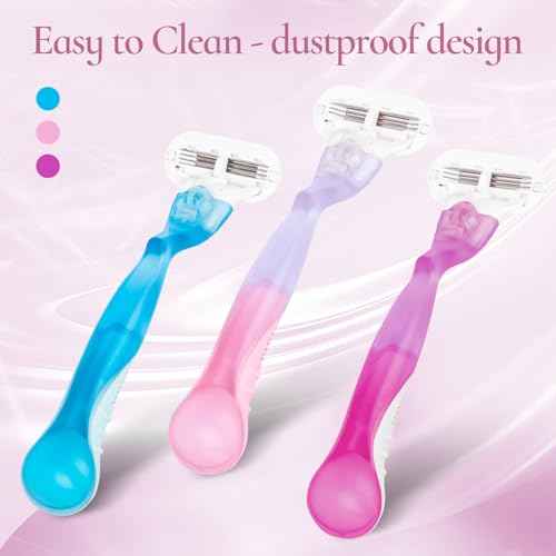 Replacement Handle Compatible with Gillette Venus, Comfort Glide Razor Handle Non-slip Ergonomic Handles for Women (Blue)