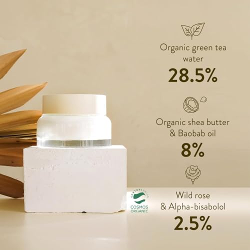 SIORIS Barrier Repair Cream, Organic Green Tea Face Moisturizer for Dry & Sensitive Skin, Deeply Hydrating Cream with Shea Butter & Wild Rose, Skin Barrier Moisture Lock ? 1.69 fl oz