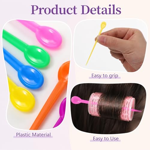 200 Pcs Plastic Hair Roller Pins for Curling & Styling - Colorful Styling Set