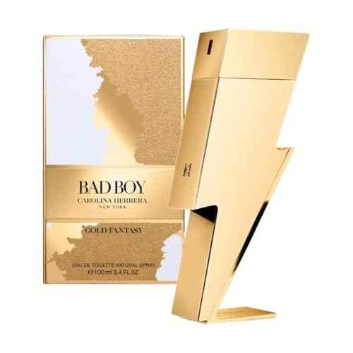 Carolina Herrera Bad Boy Gold Fantasy Eau De Toilette Spray for Men, 3.4 Ounce