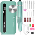 Nail Drill Cordless, 35000 RPM Electric Nail Filer for Acrylic Nails, Professional Acrylic Nail Kit with Bits, Rechargeable Nail Efile Portable Manicure Kit for Women Home & Salon (Green)