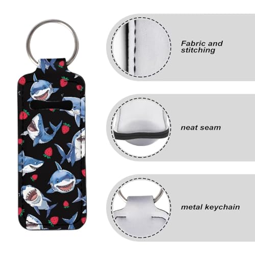 Neoprene Lipstick Holder Keychain - Portable Lip Balm Case