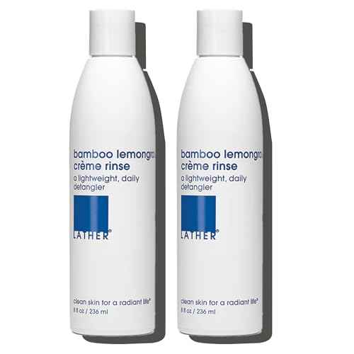 LATHER - Bamboo Lemongrass Cr?me Rinse, 8 fl oz (2-Pack) - Hair Conditioner - Lightweight Detangler - All Hair Types - Avocado Oil - Sensitive Skin Safe - Vegan & Cruelty Free - Beauty & Hair Care