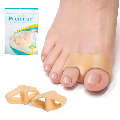 Promifun Beige Gel Toe Corrector 10-Pack for Bunion & Overlapping Toe Relief