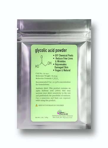 Glycolic Acid Powder (1 Oz/28 Grams) DIY Glycolic Crystal Powder is 99% Pure, DIY Glycolic Acid Peels, Lotion and Serum by Talsen Chemcials