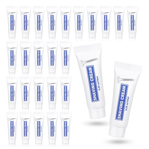 200 Pack Travel Size Shaving Cream Bulk,10ml/0.35fl oz Individually Wrapped Mini Disposable Shaving Cream in Bulk 1.2x2.8 inch Travel Size Toiletries Amenities for Guests,Homeless,Charity