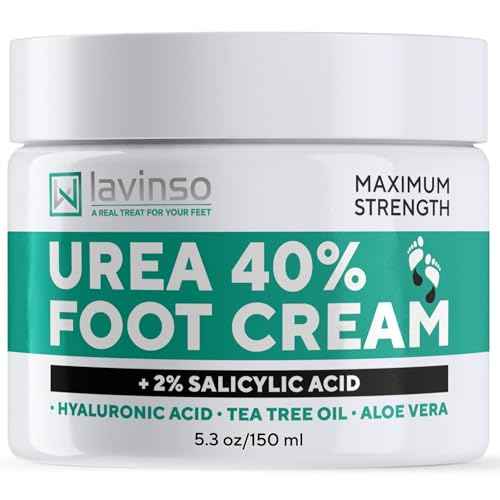 Lavinso Urea Cream 40 Percent for Feet with Maximum Strength - Foot Cream for Calluses and Dry Cracked Heels - Rough Skin Repair for Men and Women