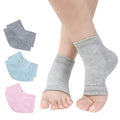 Moisturizing Gel Heel Socks, 3 Pairs Toeless Spa Socks for Dry Cracked Heels
