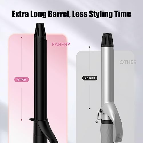 FARERY 1 Inch Long Barrel Curling Iron – 11 Heat Settings