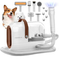 HEAPETS White Pet Hair Grooming Vacuum Kit with 7 Tools, 3L Capacity, Low Noise