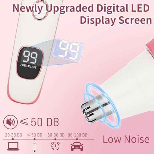 LED Display Ear and Nose Hair Trimmer Clipper for Women Men,2025 Rechargeable 2 in 1 Painless Eyebrow & Facial Hair Trimmer with Powerful Motor and Dual-Edge Blades Easy Cleansing (White)