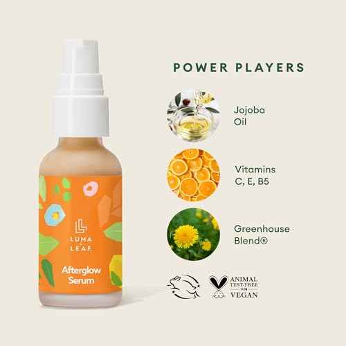 Vitamin C Serum for Face - LUMA & LEAF Brightening Serum with Jojoba Oil, Reduces Dark Spots, Uneven Skin Tone, Discoloration, and Sensitive Skin Care - 1 FL Oz