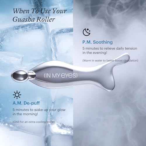 In My Eyes Gua Sha Tool for Face & Eye, Stainless Steel Gua Sha Facial Massager Tool for Reduce Puffiness, Ease Facial Tension & Promote Lymphatic Drainage