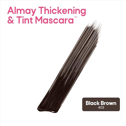 Almay Thickening & Tint Mascara, Instant Soft Full Volume, Conditions & Darkens Natural Lashes Over Time, No Flaking or Clumping (Packaging May Vary), 403 Black Brown, 0.28 fl oz