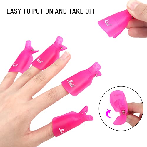 Pink Gel Nail Polish Remover Clips - Reusable Soak Off Nail Clips 10 Pieces - Pink 10-Piece