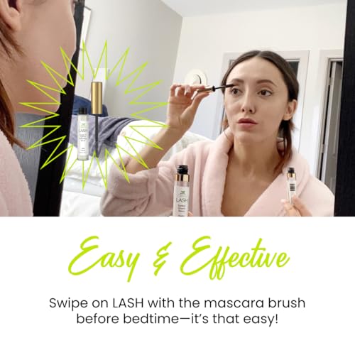 Clearly LASH, Natural Eyelash Growth Serum for Longer, Fuller Enhanced Lashes and Brows with Castor Oil + Vitamin E | Irritation Free and Paraben Free