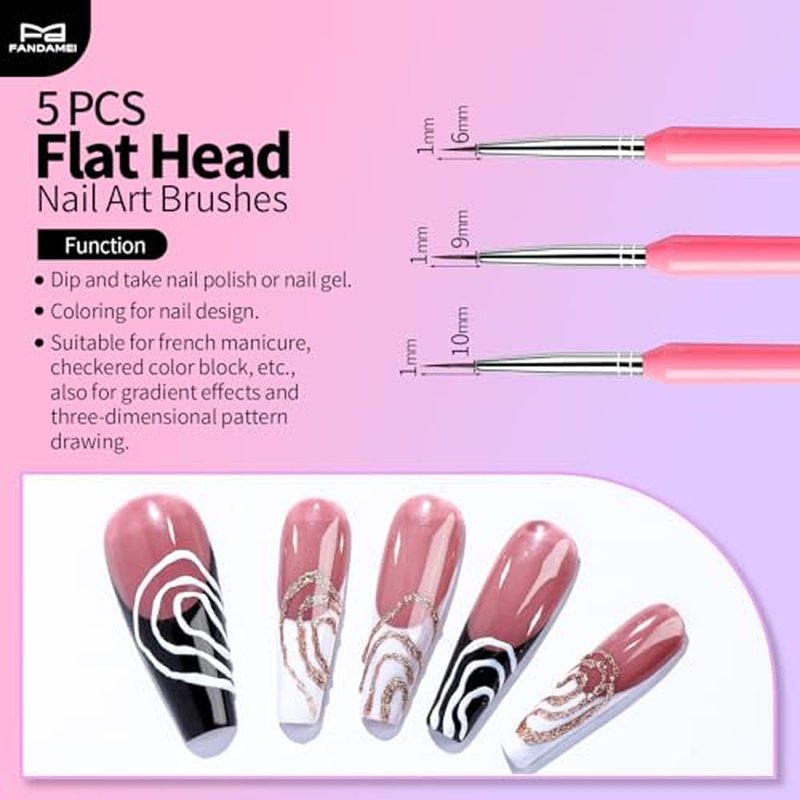 Fandamei 33-Piece Nail Art Tool Set - Brushes & Dotting Tools