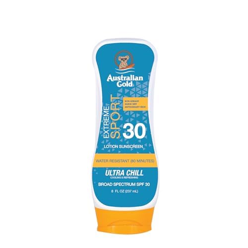 Australian Gold Extreme Sport Sunscreen Lotion SPF 30, 8 Ounce | Broad Spectrum | Sweat & Water Resistant | Non-Greasy | Oxybenzone Free | Cruelty Free