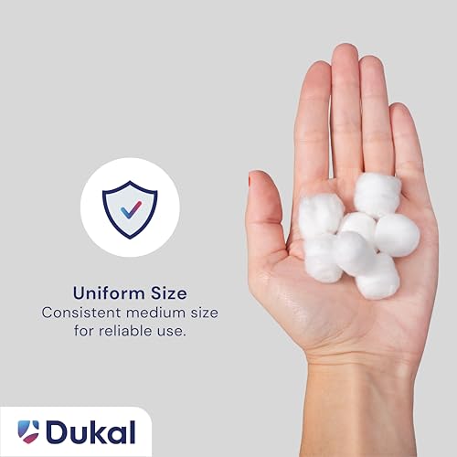 Dukal Medium White Cotton Balls - Non-Sterile 100% Cotton (4,000 Pack)