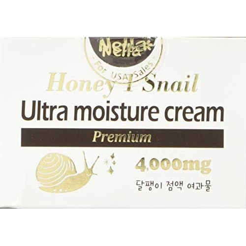 Nella Ultra Moisture Snail Cream, Enriched Snail Extract 4,000 mg and Honey, Korean Beauty, 80 ml