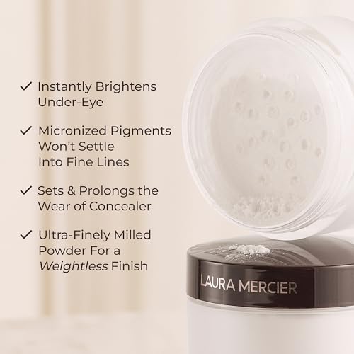 Laura Mercier Translucent Loose Setting Powder in Shade Translucent and Secret Brightening Powder for Under Eyes Shade 1 Bundle