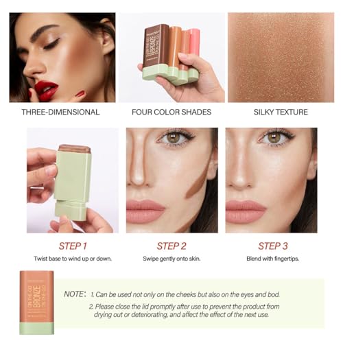 Cream Contour Stick Bronzer - Waterproof, Buildable (03# Rich Glow)