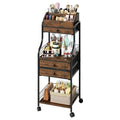 SWTYMIKI Rolling Makeup Organizer Cart - Floor Skincare Storage with Non-woven Drawers, Vanity Organizer Cosmetic Display Cases with Wheels, Cabinet for Skin Care Perfume Nail Polish Brush Hair Tool