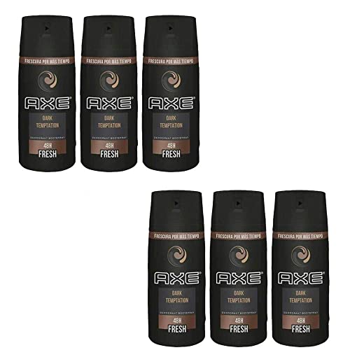 AXE Dark Temptation Body Spray for Men 4 Oz (Pack of 6)