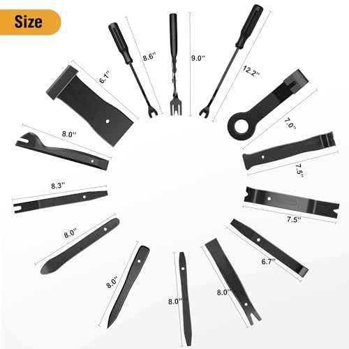 GOOACC 238Pcs Trim Removal Tool, Auto Push Pin Bumper Retainer Clip Set Fastener Terminal Remover Tool Adhesive Cable Clips Kit Car Panel Radio Removal Auto Clip Pliers, Black