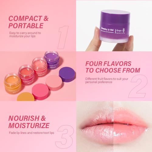 Sleeping lip mask, Nourish & Hydrate Lip Mask, Lip Balm, Lip Oil, Lip Skin Care, Hydrating, Moisturizing Lip Lines Night Sleep Anti-chapped Lip Cream (Berry)