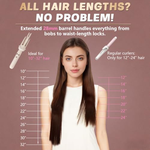 Automatic Rotating Curling Iron 28mm | Beach Waves & Anti-Scald