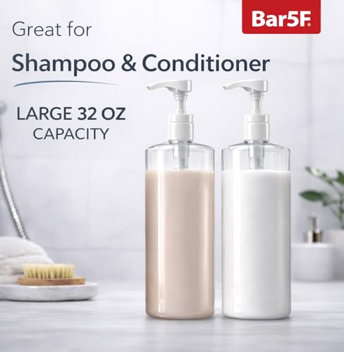 Bar5F 32oz Pump Bottle for Shampoo & Lotion - BPA-Free