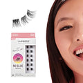 KISS imPRESS Falsies Press On Self Adhesive Eyelashes, 10mm-12mm Glam Volume Press On Lashes, Black, No Glue Needed, Invisible Band, 12 Lash Clusters - Refined