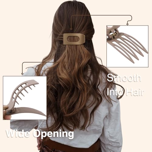 Flat Hair Clips for Women – 8-Pack Large Matte Claw Clips