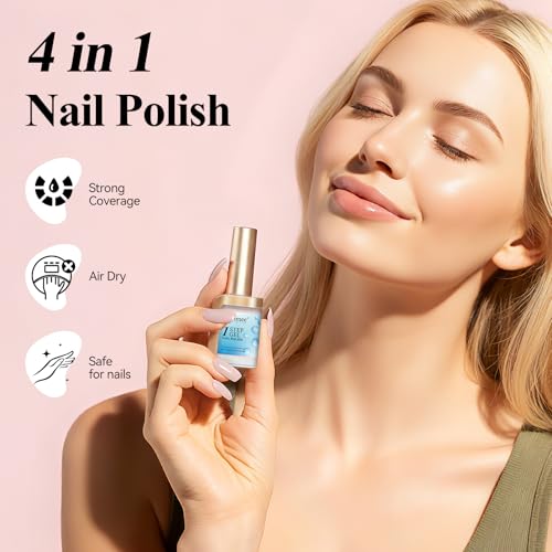 Bevimee 4-in-1 Nude Nail Polish - Quick Dry, Long Lasting Color